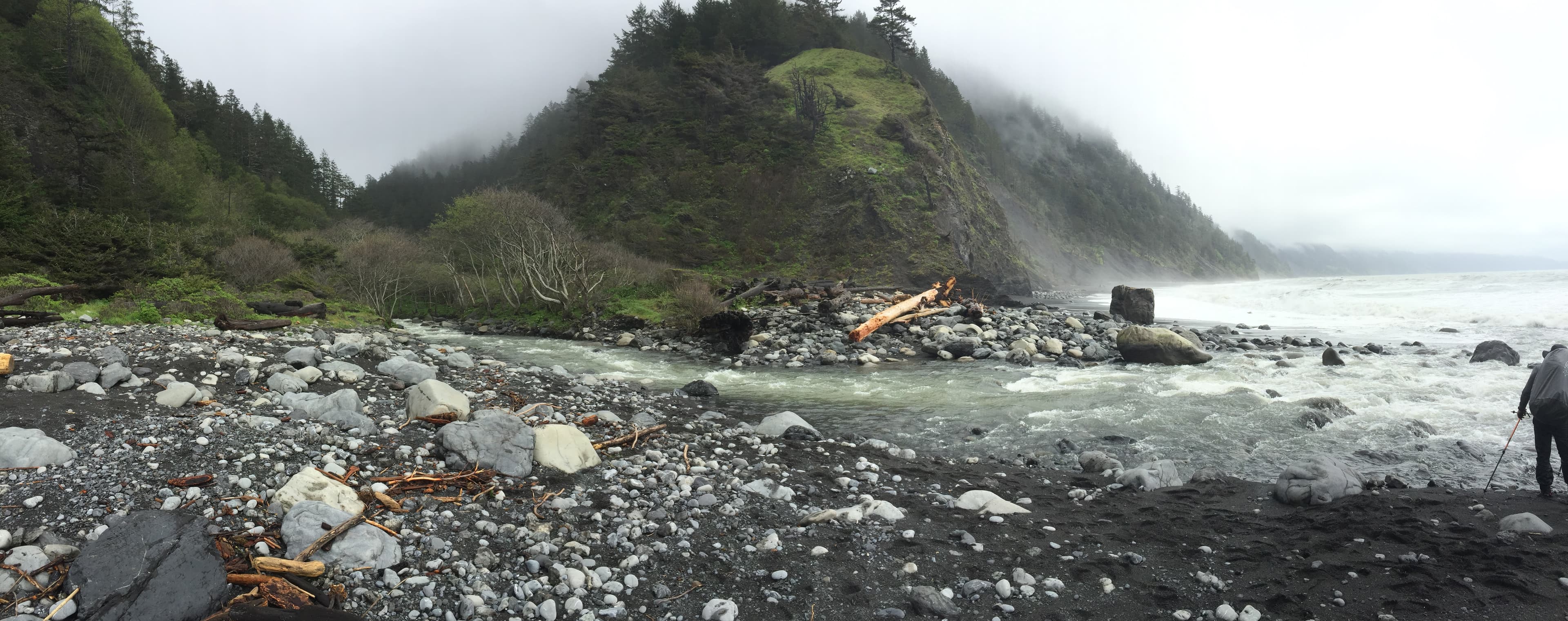 River outlet on the Lost Coast