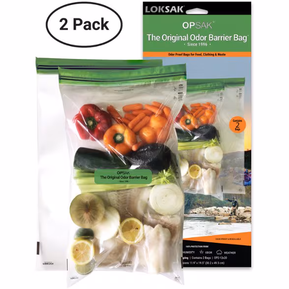 LOKSAK OPSAK Odor-Proof Barrier Bags - 12" x 20" - Package of 2