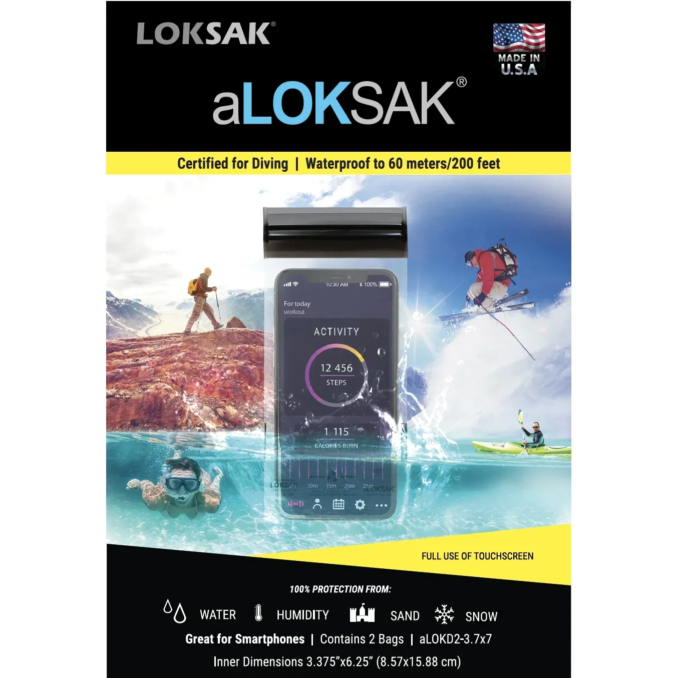 LOKSAK aLOKSAK Phone Sized Storage Bag - 3.9" x 7.5" - Package of 2