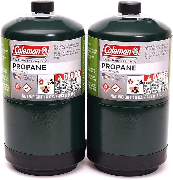 Coleman 2 Pack Propane Fuel Tank - 16 oz, Green, Steel